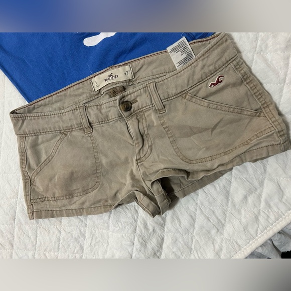 Bundle Y2K Blue t-shirt Size S/P Aeropostale And Tan Shorts Holliester s27 Set - Picture 2 of 10